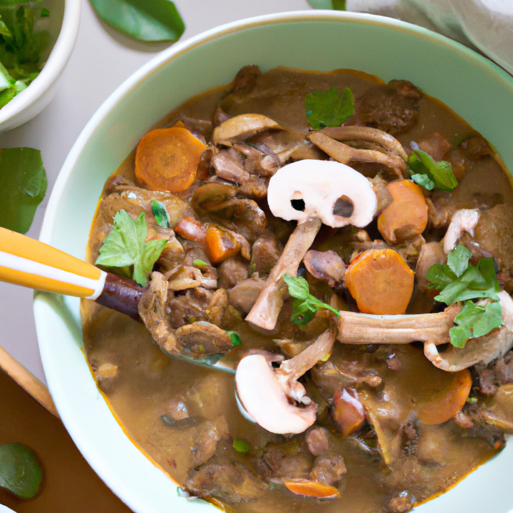 Lentil Mushroom Stew with Coconut Cream