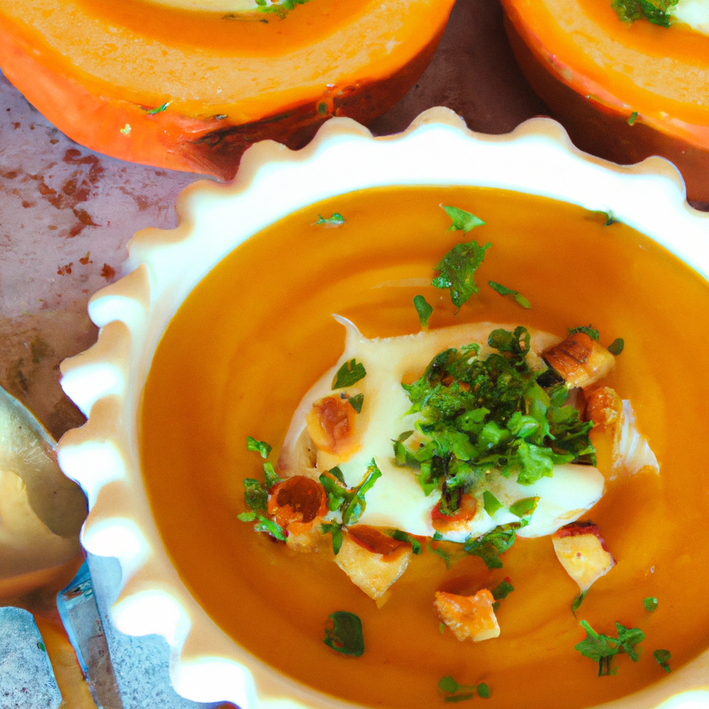 Soupe à la courge musquée rôtie au lait de coco