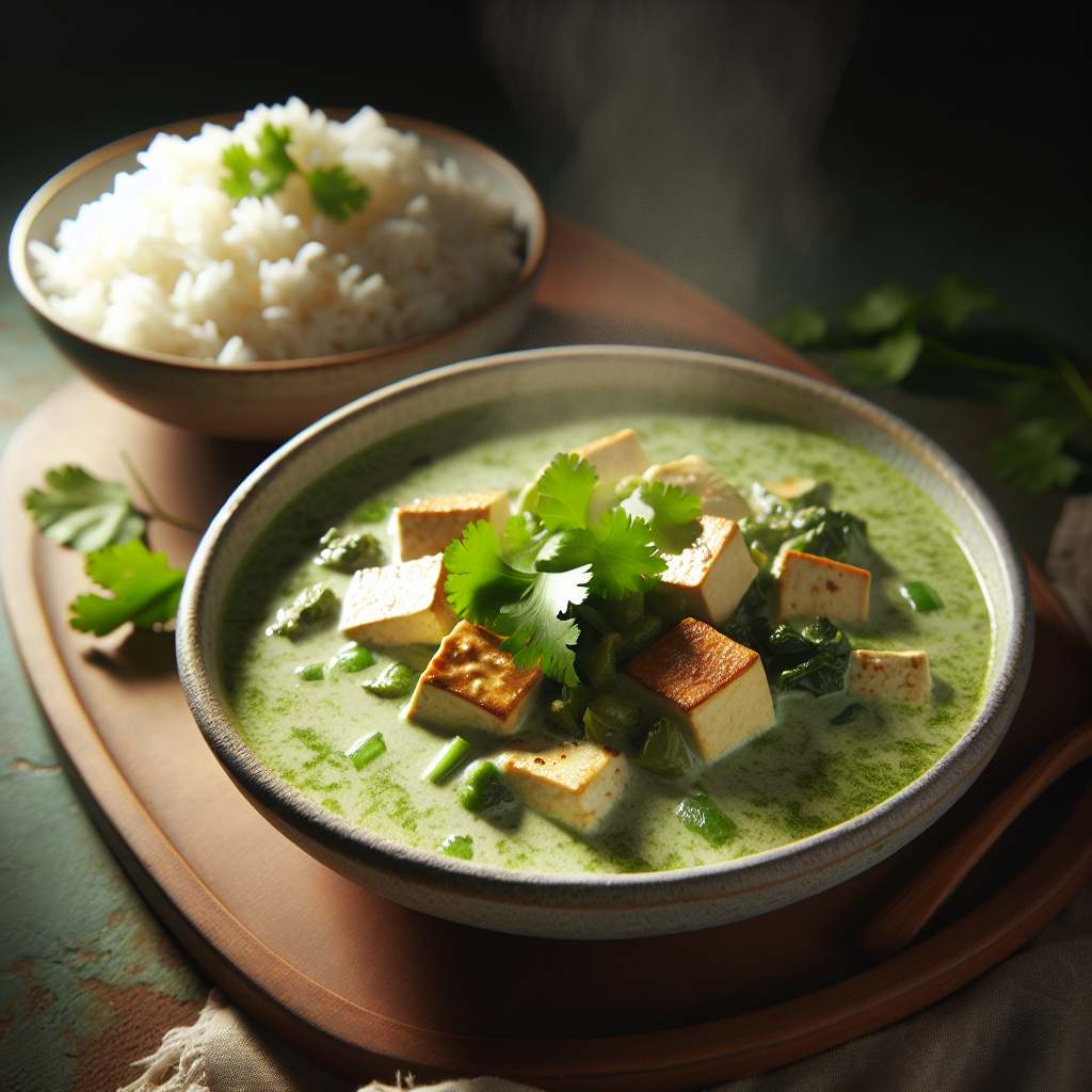 Thai Green Curry Tofu with Fragrant Jasmine Rice